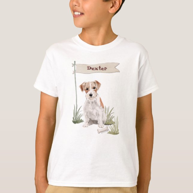 Camiseta Nome personalizado Wire Haired Jack Russell Pet Do (Frente)