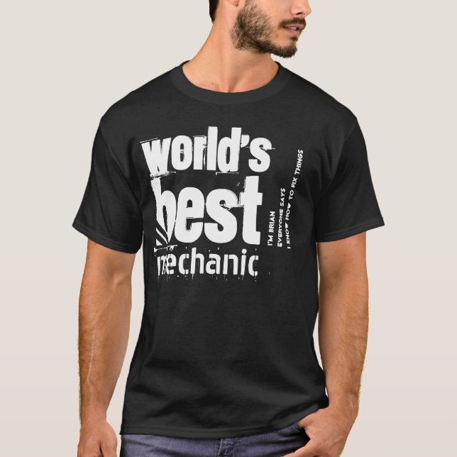 Camiseta Nome personalizado X02 do melhor gráfico mecânico  (Frente)