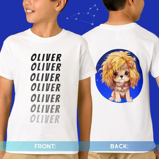 Camiseta Nome pessoal Astrologia Zodiac sinal Leo frente pa (Criador carregado)