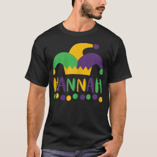 Camiseta Nome Pessoal Hannah Mardi Gras T Presente de camis