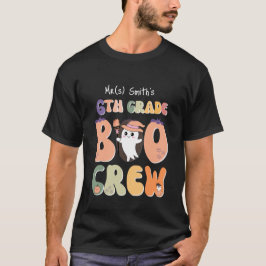 Camiseta Nome preto do professor do Boo Crew Halloween para