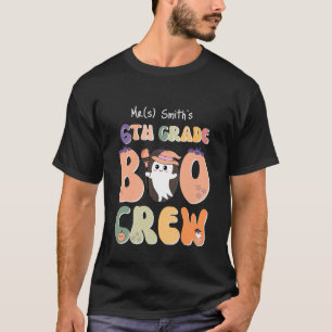 Camiseta Nome preto do professor do Boo Crew Halloween para