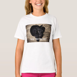Camiseta Nome preto personalizado da foto do cão do
