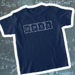 Camiseta Nome químico dos elementos de mesa periódica do gê<br><div class="desc">A química gênica tem termos de mesa periódica com a camiseta da ciência que lê GE NI U S,  ou você pode personalizar com sua própria palavra ou nome de quatro elementos. Um presente ideal para jovens cientistas inteligentes e crianças talentosas. Arte gráfica única por www.mylittleeden.com</div>