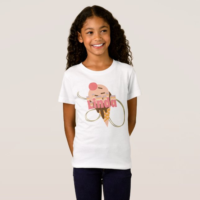 Camiseta Nome Redemoinho Dourado de Sorvete Retro  (Frente Completa)