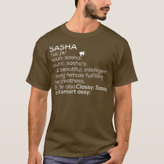 Camiseta Nome Sasha Definição Sasha Sasha Nome feminino Sas