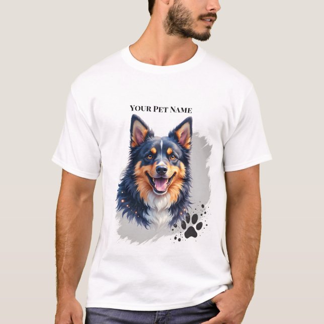 Camiseta Nome Simples Moderno de Pet & Design Personalizado (Frente)