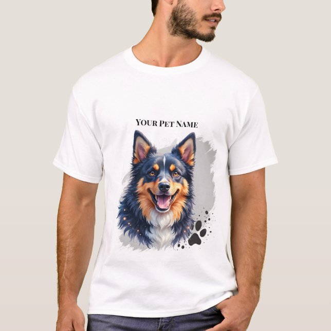 Camiseta Nome Simples Moderno de Pet & Design Personalizado (Frente)