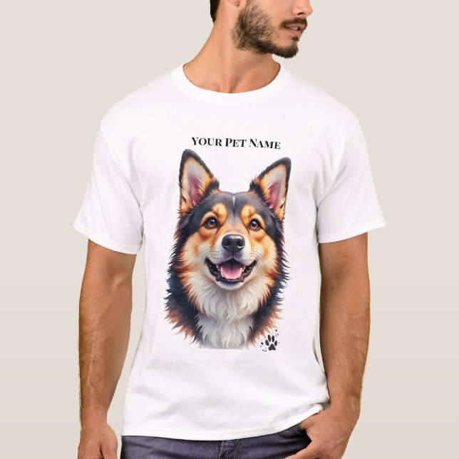 Camiseta Nome Simples Moderno de Pet & Design Personalizado (Frente)