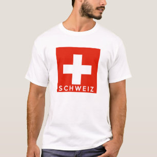 Camiseta Nome suíço do texto do schweiz do país da bande