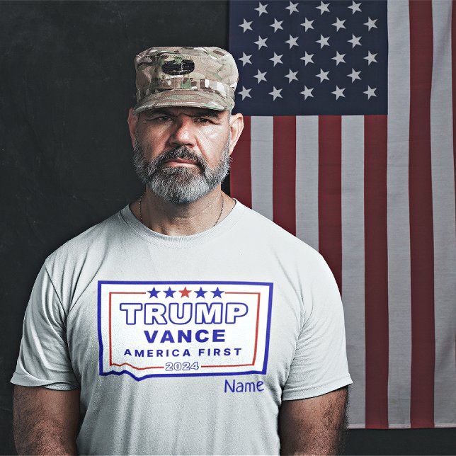 Camiseta Nome, Trump-Vance Keepsasass - 6XL, Unisex Branco (Criador carregado)
