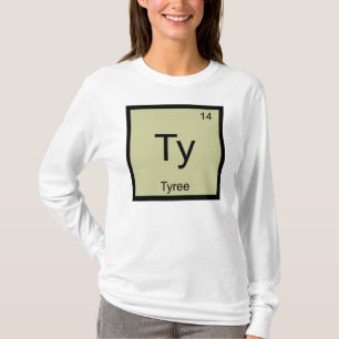 Camiseta Nome Tyree Elemento Químico Tabela Periódica