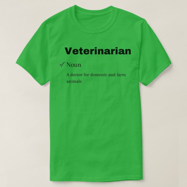 Camiseta Nome veterinário engraçado Definição veterinária (Frente do Design)