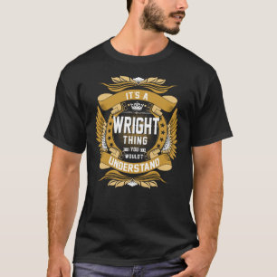Camiseta Nome WRIGHT, crista do nome da família WRIGHT
