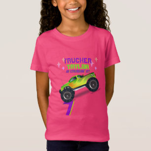 Camiseta NOMES DE Aniversário DO MONSTER TRUCK PINK