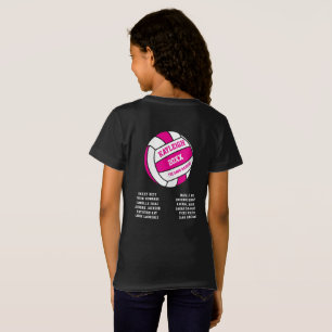 Camiseta Nomes de equipe de saída branco-rosa Netball