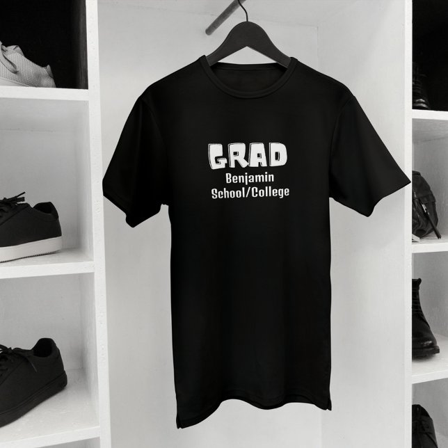 Camiseta nomes de graduação de companheiros de classe preto (Criador carregado)