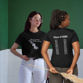 Camiseta nomes de graduação de companheiros de classe preto