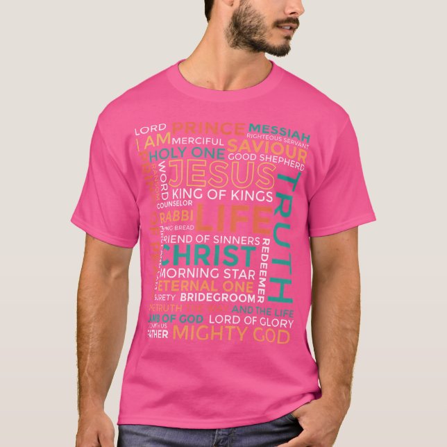 Camiseta Nomes De Jesus - Cristão (Frente)