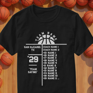 Camiseta Nomes de jogadores personalizados da equipe de bas