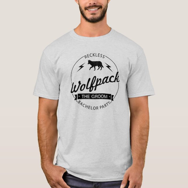 Camiseta Nomes de Padrinhos de casamento de Bachelor do Wol (Frente)
