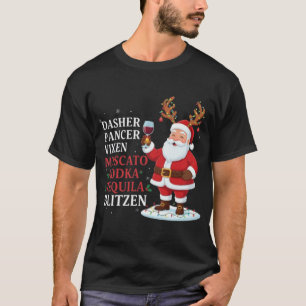 Camiseta Nomes de Renas do Papai Noel para Bebedores de Nat