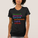 Camiseta Nomes dos heróis do Passover<br><div class="desc">Inspirado pelo T icónico dos "nomes", este design indica os nomes de alguns heróis do Passover como dito no êxodo.</div>