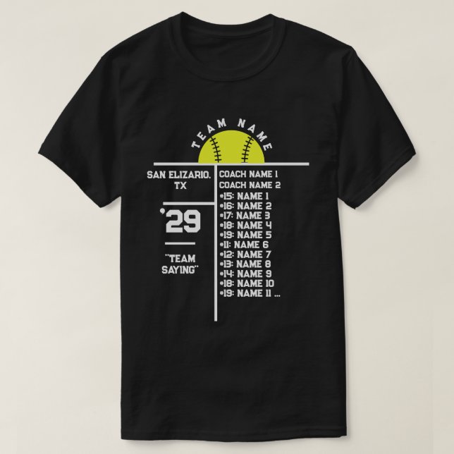 Camiseta Nomes e treinadores personalizados de jogadores do (Frente do Design)