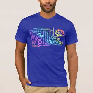 Camiseta Nomes elegantes da ioga do arco-íris das posiçõ