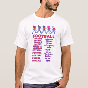 Camiseta Nomes Multilíngues de Futebol Feminino Mundial Fã