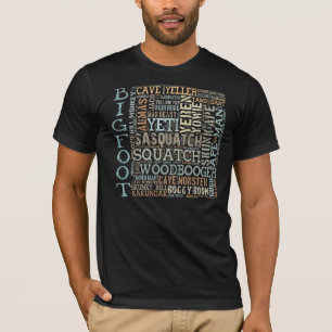 Camiseta Nomes para Bigfoot