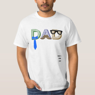Camiseta Nomes Personalizados do Pai Engraçado do dia de os