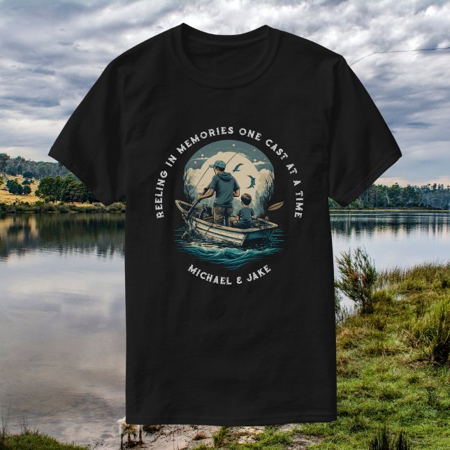 Camiseta Nomes personalizados pescando padre Dia de os pais (Criador carregado)