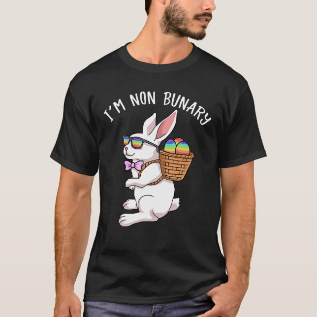 Camiseta Non Binary Easter LGBT Gay Pride Non Bunary (Frente)