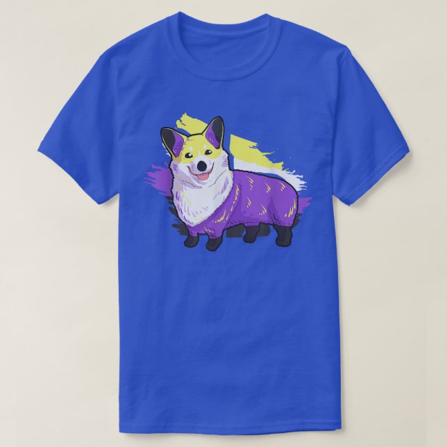 Camiseta Non-binary Gifts, Non-binary Corgi, Lgbt Agender S (Frente do Design)