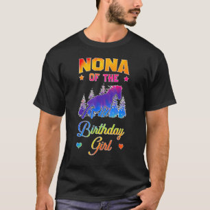 Camiseta Nona da Menina de Aniversário Família do Cavalo Fe