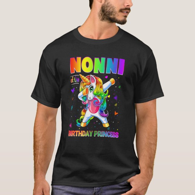 Camiseta Nona Da Princesa de Aniversário Dabbing Unicor (Frente)