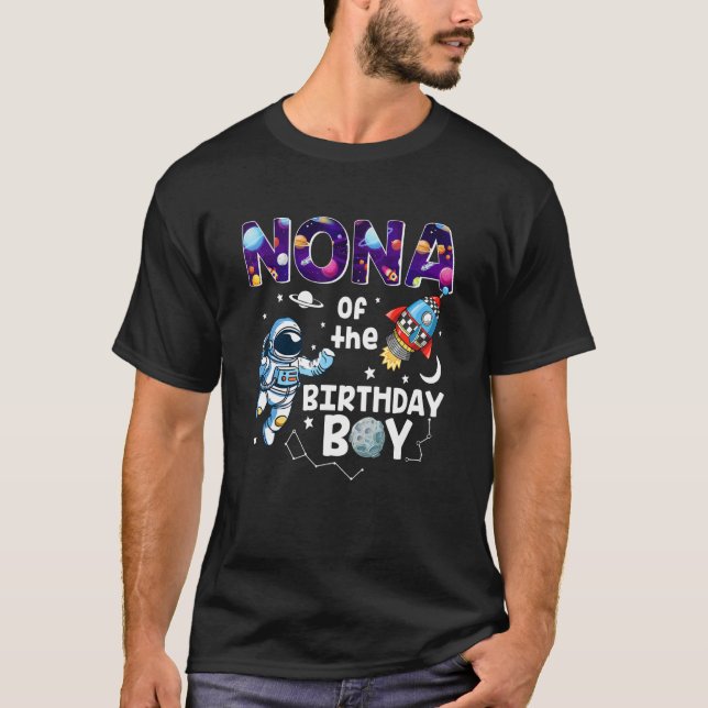 Camiseta Nona Do Tema Espacial do Astronauta de Astronauta  (Frente)