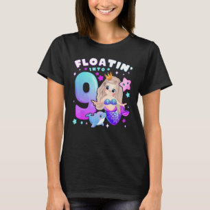 Camiseta Nona Rapariga de 9 Anos, Sereia, Número 9