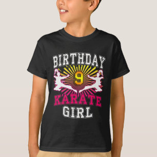 Camiseta Nona Rapariga de Aniversário - Karate, 9 Anos