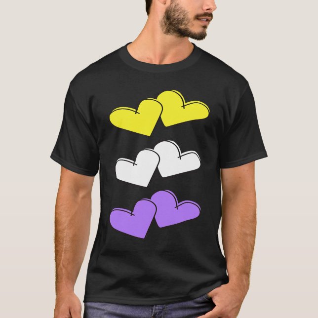 Camiseta Nonbinary Valentine's Day Love LGBTQ LGBT NB Enby (Frente)