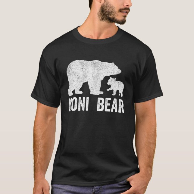 Camiseta Noni Bear Dia de as mães S, Cub Engraçado Kid Ital (Frente)