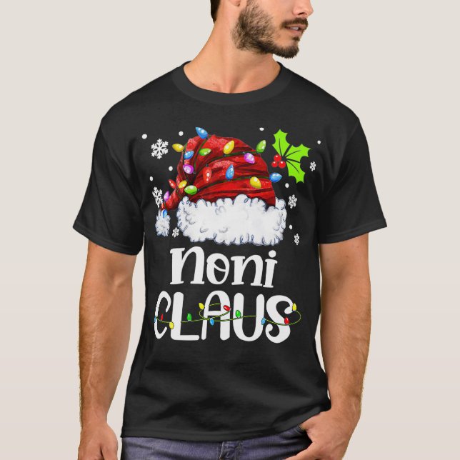 Camiseta Noni Claus Santa Hat Christmas Light Xmas Family  (Frente)