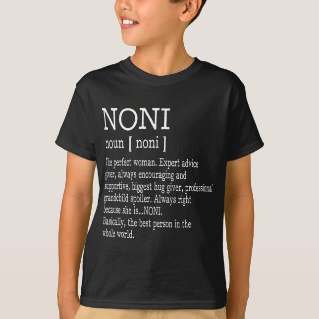 Camiseta Noni Definition Avó Dia das Mães dá presentes às m (Frente)
