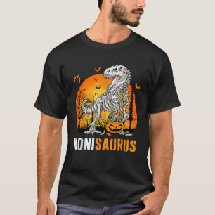 Camiseta Nonisauro Dinossauro Esqueleto Halloween Noni Saur