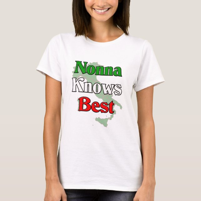 Camiseta Nonna (avó italiana) m sabe o melhor (Frente)