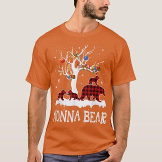 Camiseta Nonna Bear Christmas Pajama Red Xadrez Buffalo Fam