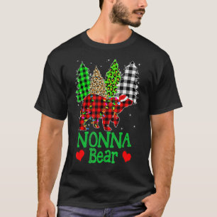 Camiseta Nonna Bear Men Red Xadrez Natal Família N