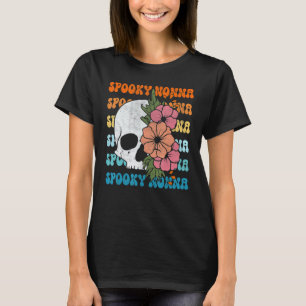 Camiseta Nonna Groovy Floral Skeleton de Halloween Cos