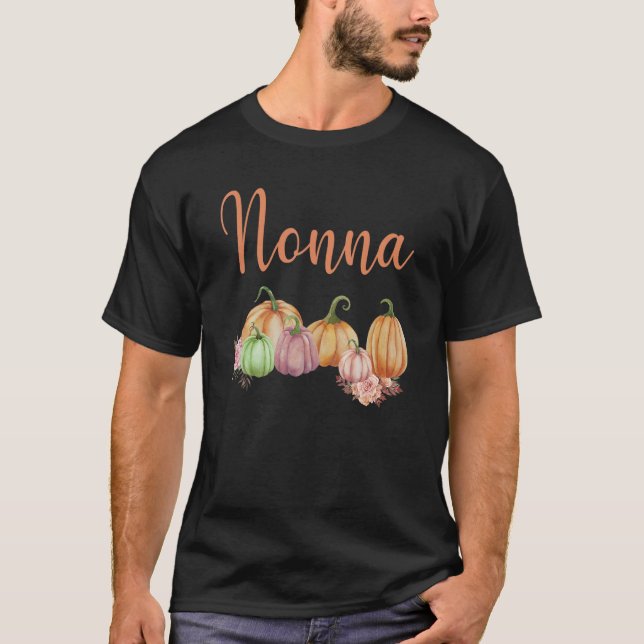 Camiseta Nonna Of Little Pumpkin First Birthday Autumn Pump (Frente)